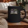 Mardi Gras Book Librarian Author Purple Beads Graphic Print Coffee Mug