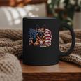 Patriotic German Shepherd Books Baseball USA Flag Vintage Graphic Print Coffee Mug