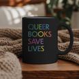 Queer Books Save Lives Read Banned Books LGBTQIA Books Graphic Print Coffee Mug