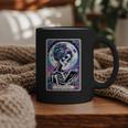 The Reader Tarot Card Reading Skeleton Skull Book Lover Graphic Print Coffee Mug