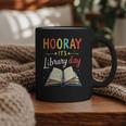 Reading Books Bibliophile Hooray It's Library Day Graphic Print Coffee Mug