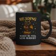 Reading Makes Me Feel Less Murdery Book Dragon Graphic Print Coffee Mug