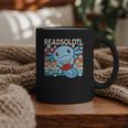 Readsolotl Blue Kawaii Axolotl Book Lover Reading Retro Graphic Print Coffee Mug Readsolotl Blue Kawaii Axolotl Book Lover Reading Retro Graphic Print Coffee Mug