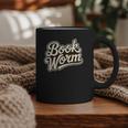 Retro Book Worm Reading For Book Lovers Graphic Print Coffee Mug