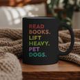 Retro Read Books Lift Heavy Pet Dogs Gym Book Lover Graphic Print Coffee Mug