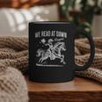 Retro We Read At Dawn Cowgirl Western Librarian Book Lover Graphic Print Coffee Mug