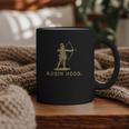 Robin Hood The Archer Book Cover Illustration In Gold Graphic Print Coffee Mug