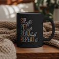 Sip Coffee Pet Cats Read Books Repeat Book Cat Lover Graphic Print Coffee Mug