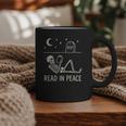 Skeleton Read In Peace Halloween Book Graphic Bookish Graphic Print Coffee Mug