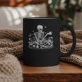 Skeleton Reading Book Floral Dark For Book Lovers Graphic Print Coffee Mug Skeleton Reading Book Floral Dark For Book Lovers Graphic Print Coffee Mug