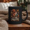 Squirrel Reading Book Lovers Fall Leaves Library Books Graphic Print Coffee Mug Squirrel Reading Book Lovers Fall Leaves Library Books Graphic Print Coffee Mug