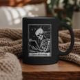 Tarot Card Shirt The Reader Tarot Skeleton Reading Book Graphic Print Coffee Mug