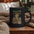 Unearth a Story Triceratops Dinosaur Reading Books Cute Dino Graphic Print Coffee Mug Unearth a Story Triceratops Dinosaur Reading Books Cute Dino Graphic Print Coffee Mug