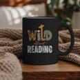 Wild About Reading Books Animal Theme Bookworm Library Day Graphic Print Coffee Mug