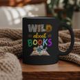 Wild About Reading Books Reader Bookworm Animals Book Lover Graphic Print Coffee Mug
