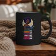 Woman And Books Stack Afro Girl Reading Lover Graphic Print Coffee Mug