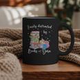 Yarn Quote Easily Distracted By Books And Yarn Reader Graphic Print Coffee Mug