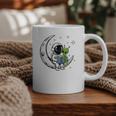 Astronaut Reading Book To Alien Moon Space Astronomy Graphic Print Coffee Mug