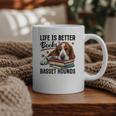 Basset Hound Dog Breed Life Is Better With Books And a For Men Women Girls Kids Graphic Print Coffee Mug