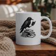 Book Raven Vintage Dark Academia Literature Reading Graphic Print Coffee Mug