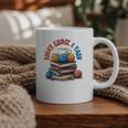 “Books Coffee & Yarn Enthusiast Cozy Reader Graphic Print Coffee Mug
