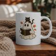 Books Ghost Reading Book Halloween Library Cat Fall Graphic Print Coffee Mug Books Ghost Reading Book Halloween Library Cat Fall Graphic Print Coffee Mug