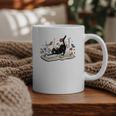 Cute Cat Flower Garden Book Kitty Reading Floral Men Women Girls Kids Graphic Print Coffee Mug
