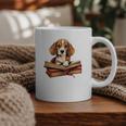 Cute Dog Beagle Reading Book Graphic Print Coffee Mug