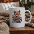 Cute Nerdy Fox Read Books Be Kind Stay Weird Book Club Premium Tri-Blend Graphic Print Coffee Mug