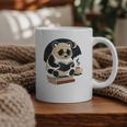 Cute Panda Reading Book Under Moon Bookworm Coffee Lover Graphic Print Coffee Mug