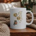 Cute Reading Cat With Kitten Dandelion Flowers Book Lover Graphic Print Coffee Mug