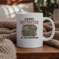 Easily Distracted By Cats And Books Vintage Graphic Print Coffee Mug