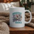 Easily Distracted By Dragons And Books Bookworm Graphic Print Coffee Mug Easily Distracted By Dragons And Books Bookworm Graphic Print Coffee Mug