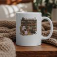 Ghost Reading Book Cat Lover Halloween Reading Enthusiast Graphic Print Coffee Mug