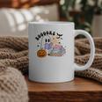 Ghost Reading Halloween Women Teacher Book Lover Graphic Print Coffee Mug