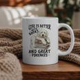 Great Pyrenees Dog Breed Life Is Better With Books And Great Graphic Print Coffee Mug Great Pyrenees Dog Breed Life Is Better With Books And Great Graphic Print Coffee Mug