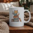 Kawaii Cat Coffee Books Teacher Men Women Girls Kids Graphic Print Coffee Mug
