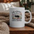 Life Is Better With Cats And Books Graphic Print Coffee Mug Life Is Better With Cats And Books Graphic Print Coffee Mug