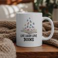 Live Laugh & Love Books Reading Butterfly Book Lover Bookish Premium Graphic Print Coffee Mug