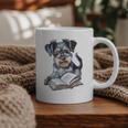 Nerdy Schnauzer Dog Book Lover Glasses Cute Pet For Men Women Kids Graphic Print Coffee Mug