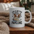 Papillon Dog Breed Life Is Better With Books And Papillons Graphic Print Coffee Mug