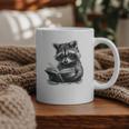 Raccoon With Book Cute Raccoons Reading Books Graphic Print Coffee Mug Raccoon With Book Cute Raccoons Reading Books Graphic Print Coffee Mug