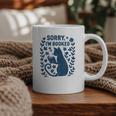 Sorry I'm Booked Cat Reading Book Boho Flowers Vintage Graphic Print Coffee Mug