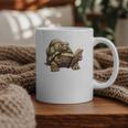 Sulcata Tortoise Reading A Book Graphic Print Coffee Mug
