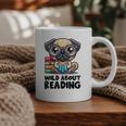 Wild About Reading Book Lover Pug Dog Graphic Print Coffee Mug