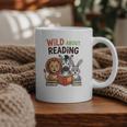 Wild About Reading Zoo Animals For Bookworm Book Reader Graphic Print Coffee Mug