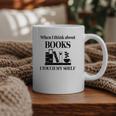 Women's When I Think About Books I Touch My Shelf Book Lover Bookish Graphic Print Coffee Mug