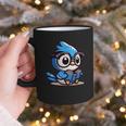 Adorable Book Lover Blue Jay With Reading Glasses Cute Graphic Print Coffee Mug