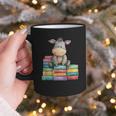 Adorable Donkey With Heart Sitting On Colorful Book Stack Graphic Print Coffee Mug