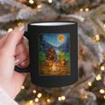 Bigfoot And Alien Reading Books Campfire Halloween Graphic Print Coffee Mug